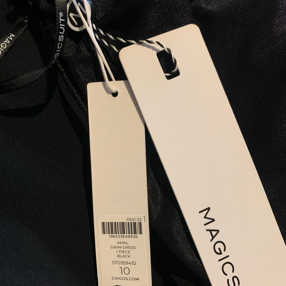 Magicsuit NWT Women's Size 10 Amal Swim Dress Black Side Tie Soft Cup Pool Side - Picture 4 of 6